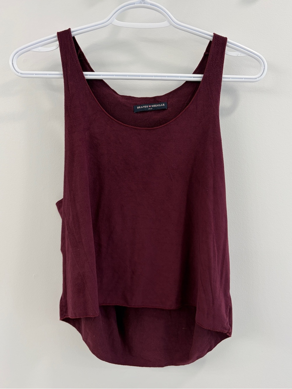 Brandy Melville SOFT Burgundy Scoop Neck Tank - Small